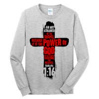 Inspirational The Power Of God Cross Romans 1:16 Tall Long Sleeve T-Shirt