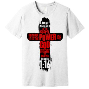 Inspirational The Power Of God Cross Romans 1:16 Premium T-Shirt