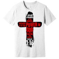 Inspirational The Power Of God Cross Romans 1:16 Premium T-Shirt