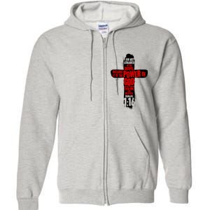 Inspirational The Power Of God Cross Romans 1:16 Full Zip Hoodie