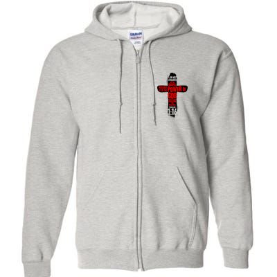 Inspirational The Power Of God Cross Romans 1:16 Full Zip Hoodie