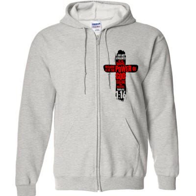 Inspirational The Power Of God Cross Romans 1:16 Full Zip Hoodie