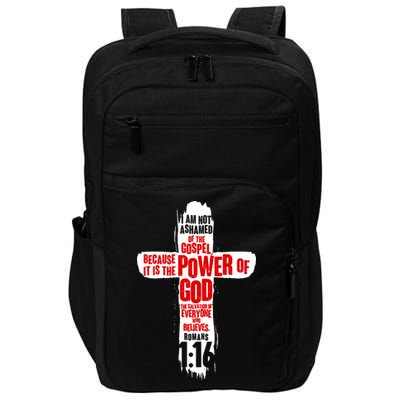 Inspirational The Power Of God Cross Romans 1:16 Impact Tech Backpack