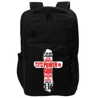 Inspirational The Power Of God Cross Romans 1:16 Impact Tech Backpack