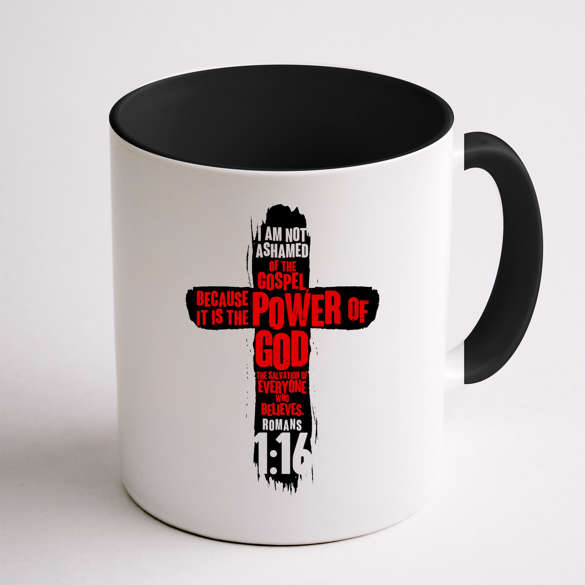 Inspirational The Power Of God Cross Romans 1:16 Mug