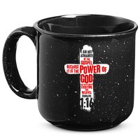 Inspirational The Power Of God Cross Romans 1:16 15oz Campfire Ceramic Mug