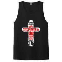 Inspirational The Power Of God Cross Romans 1:16 PosiCharge Competitor Tank