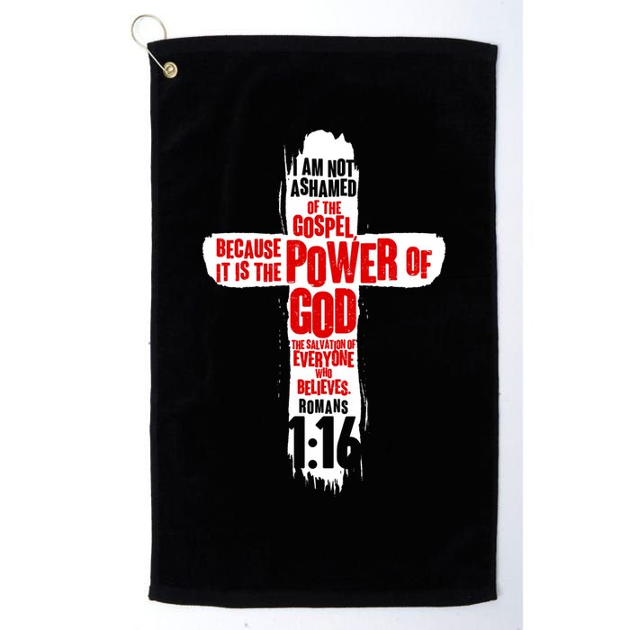 Inspirational The Power Of God Cross Romans 1:16 Golf Towel