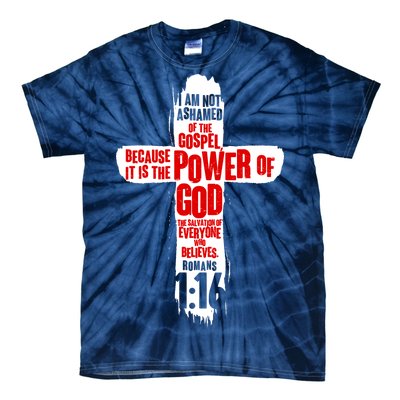 Inspirational The Power Of God Cross Romans 1:16 Tie-Dye T-Shirt