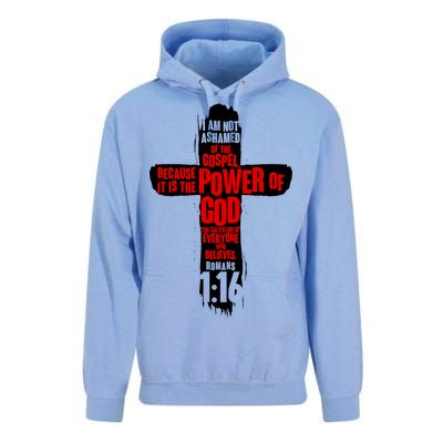 Inspirational The Power Of God Cross Romans 1:16 Unisex Surf Hoodie