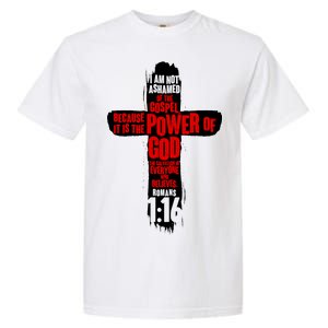 Inspirational The Power Of God Cross Romans 1:16 Garment-Dyed Heavyweight T-Shirt