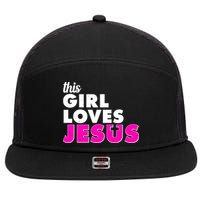 Inspirational This Girl Loves Jesus 7 Panel Mesh Trucker Snapback Hat