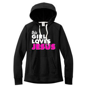 Inspirational This Girl Loves Jesus Women's Fleece Hoodie