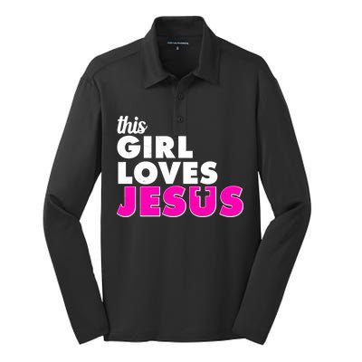 Inspirational This Girl Loves Jesus Silk Touch Performance Long Sleeve Polo