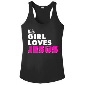 Inspirational This Girl Loves Jesus Ladies PosiCharge Competitor Racerback Tank