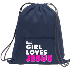 Inspirational This Girl Loves Jesus Sweatshirt Cinch Pack Bag