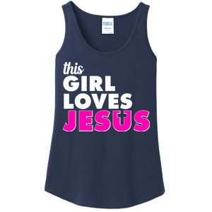 Inspirational This Girl Loves Jesus Ladies Essential Tank