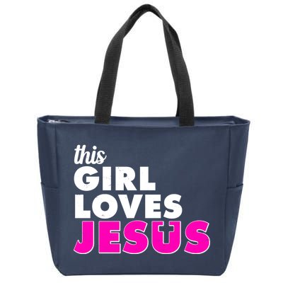 Inspirational This Girl Loves Jesus Zip Tote Bag