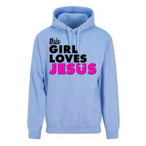 Inspirational This Girl Loves Jesus Unisex Surf Hoodie