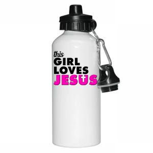 Inspirational This Girl Loves Jesus Aluminum Water Bottle