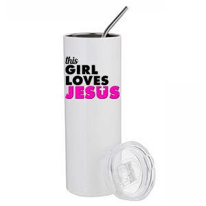 Inspirational This Girl Loves Jesus Stainless Steel Tumbler