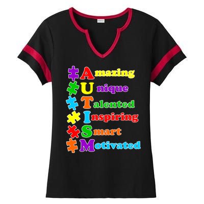 Inspiring Autism Awareness Amazing Smart Unique Puzzle Ladies Halftime Notch Neck Tee