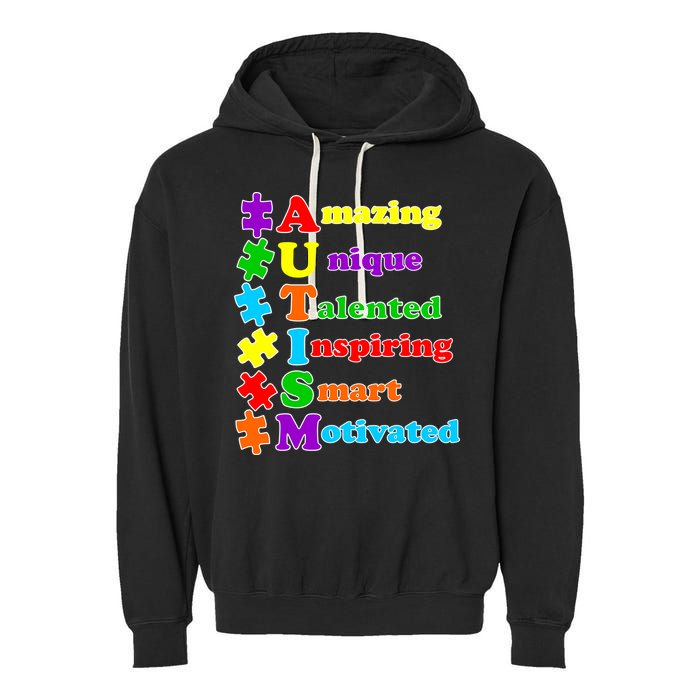 Inspiring Autism Awareness Amazing Smart Unique Puzzle Garment-Dyed Fleece Hoodie