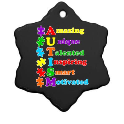 Inspiring Autism Awareness Amazing Smart Unique Puzzle Ceramic Star Ornament