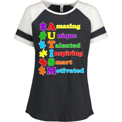 Inspiring Autism Awareness Amazing Smart Unique Puzzle Enza Ladies Jersey Colorblock Tee