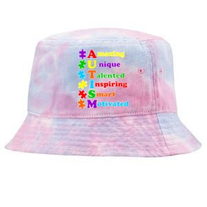 Inspiring Autism Awareness Amazing Smart Unique Puzzle Tie-Dyed Bucket Hat