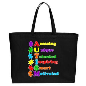 Inspiring Autism Awareness Amazing Smart Unique Puzzle Cotton Canvas Jumbo Tote