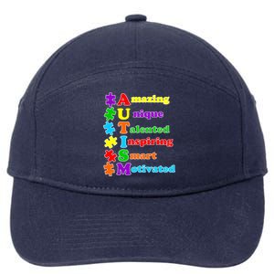 Inspiring Autism Awareness Amazing Smart Unique Puzzle 7-Panel Snapback Hat