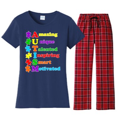 Inspiring Autism Awareness Amazing Smart Unique Puzzle Women's Flannel Pajama Set