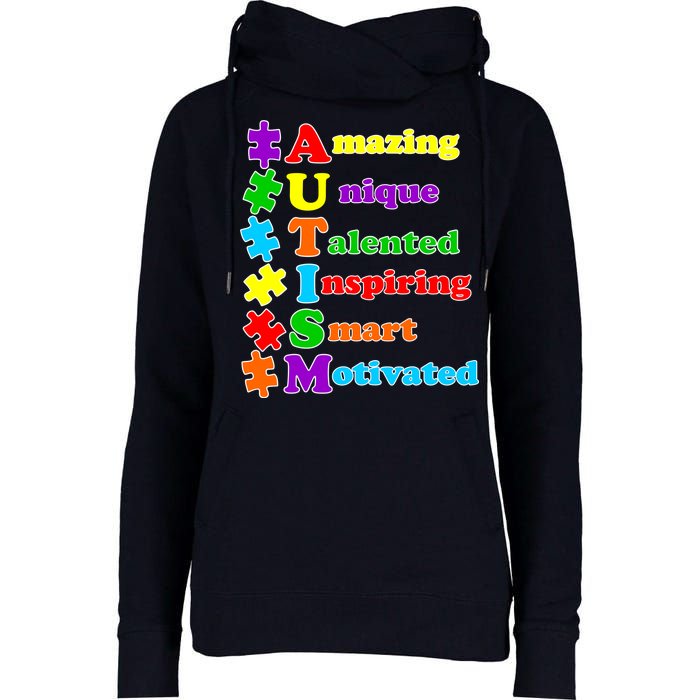 Inspiring Autism Awareness Amazing Smart Unique Puzzle Womens Funnel Neck Pullover Hood