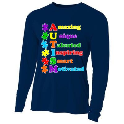 Inspiring Autism Awareness Amazing Smart Unique Puzzle Cooling Performance Long Sleeve Crew