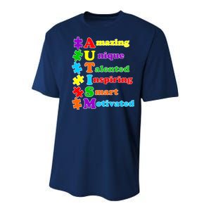 Inspiring Autism Awareness Amazing Smart Unique Puzzle Youth Performance Sprint T-Shirt