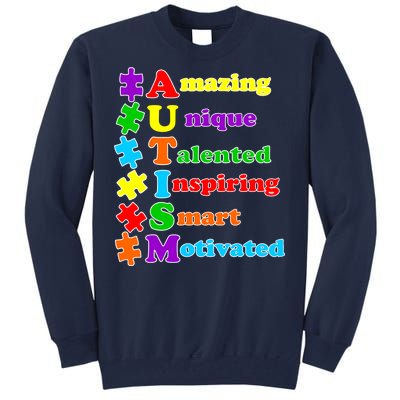 Inspiring Autism Awareness Amazing Smart Unique Puzzle Tall Sweatshirt