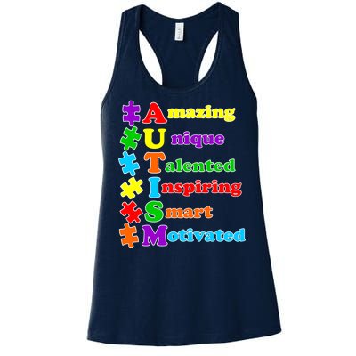 Inspiring Autism Awareness Amazing Smart Unique Puzzle Women's Racerback Tank