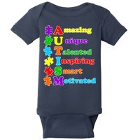 Inspiring Autism Awareness Amazing Smart Unique Puzzle Baby Bodysuit