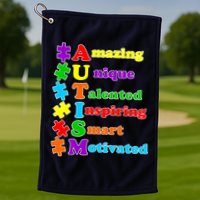 Inspiring Autism Awareness Amazing Smart Unique Puzzle Golf Towel