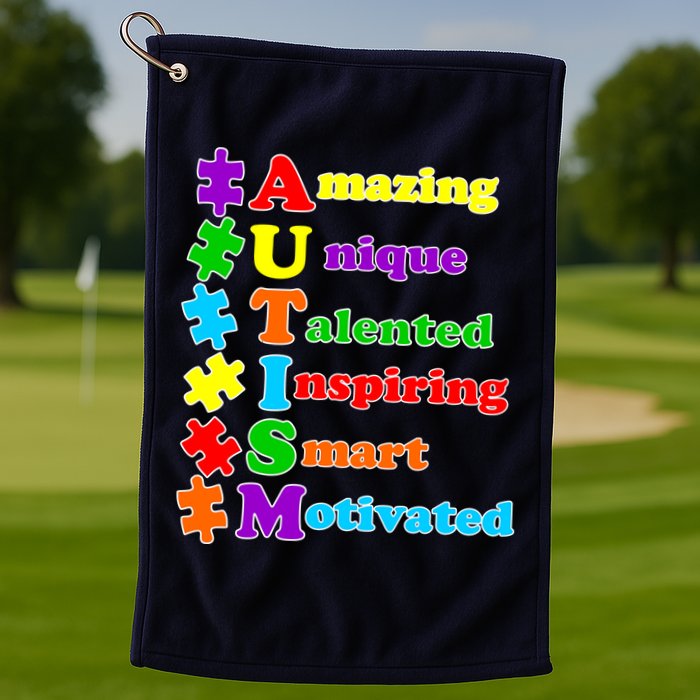 Inspiring Autism Awareness Amazing Smart Unique Puzzle Golf Towel