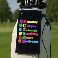 Inspiring Autism Awareness Amazing Smart Unique Puzzle Golf Towel