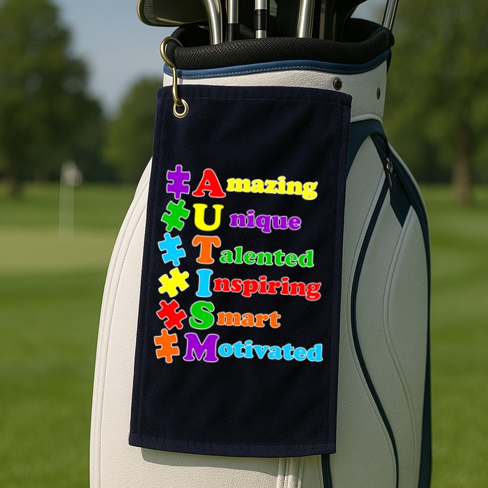Inspiring Autism Awareness Amazing Smart Unique Puzzle Golf Towel