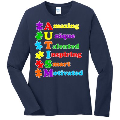 Inspiring Autism Awareness Amazing Smart Unique Puzzle Ladies Long Sleeve Shirt