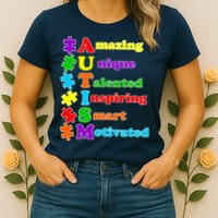 Inspiring Autism Awareness Amazing Smart Unique Puzzle Womens T-Shirt