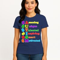 Inspiring Autism Awareness Amazing Smart Unique Puzzle Womens T-Shirt