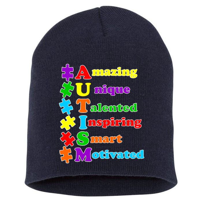 Inspiring Autism Awareness Amazing Smart Unique Puzzle Short Acrylic Beanie