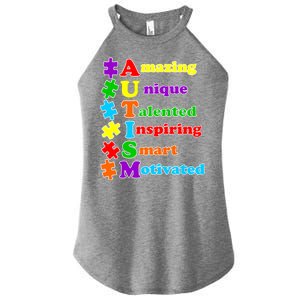 Inspiring Autism Awareness Amazing Smart Unique Puzzle Women’s Perfect Tri Rocker Tank