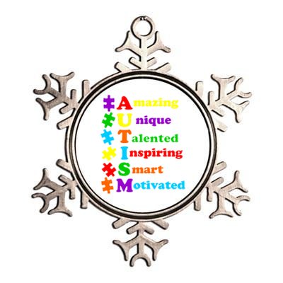 Inspiring Autism Awareness Amazing Smart Unique Puzzle Metallic Star Ornament