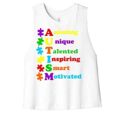 Inspiring Autism Awareness Amazing Smart Unique Puzzle Women's Racerback Cropped Tank